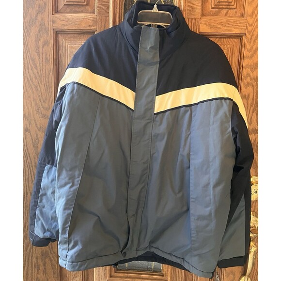 Gotcha Jacket Men's L Navy Blue Long Sleeve Full Zip Hooded Fleece Lined Winter - Picture 1 of 16